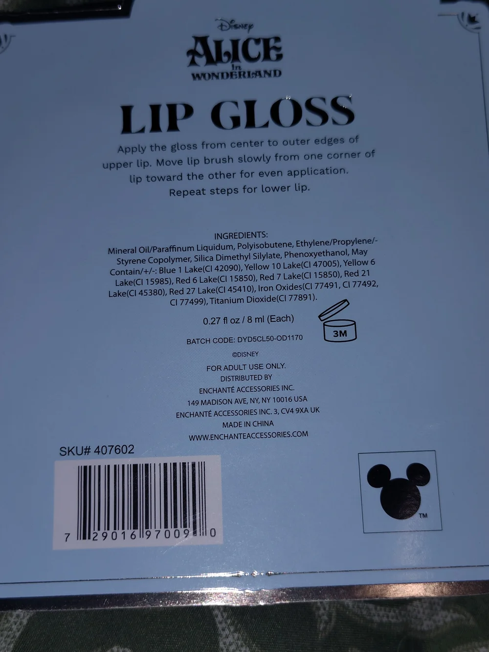 Disney Alice in Wonderland Lip Gloss Duo & Tubes NWT